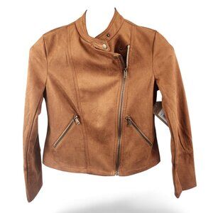 NWT FRYE AND CO. Cognac Faux Suede Jacket